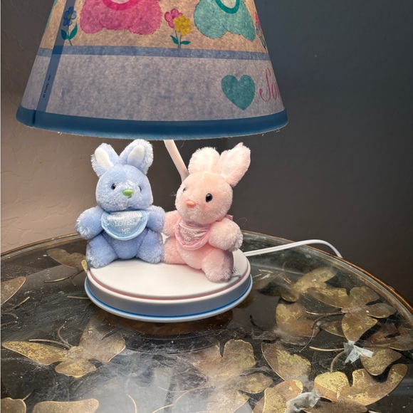 Dolly Inc. Other - Dolly Inc. Vintage Somebunny Pink Blue Yellow Bunny Children’s Lamp Kids